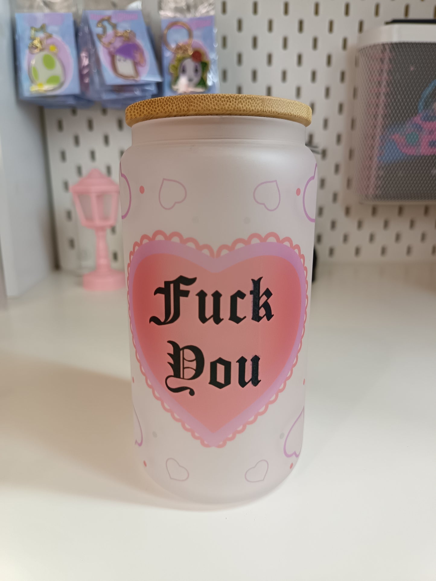Verre givré avec couvercle F*ck you