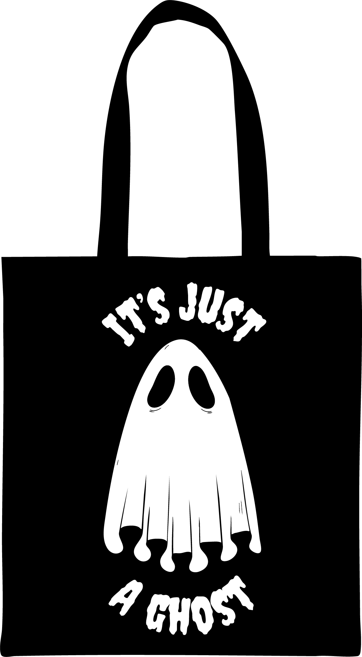 Tote Bag Noir Ghost Coton