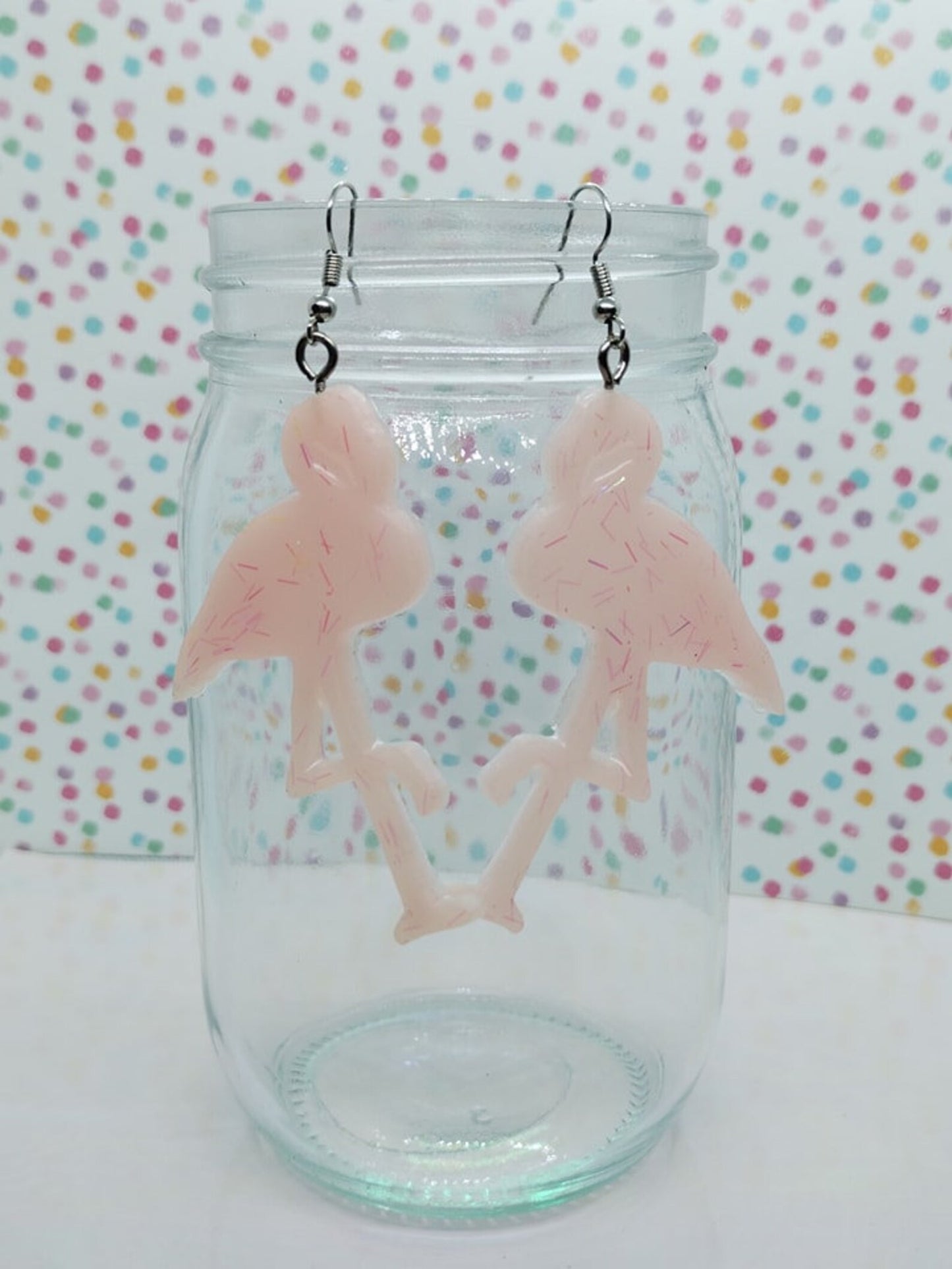 Boucles d’oreilles petit flamingo rose