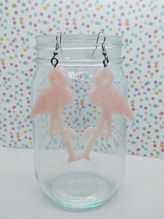 Boucles d’oreilles petit flamingo rose