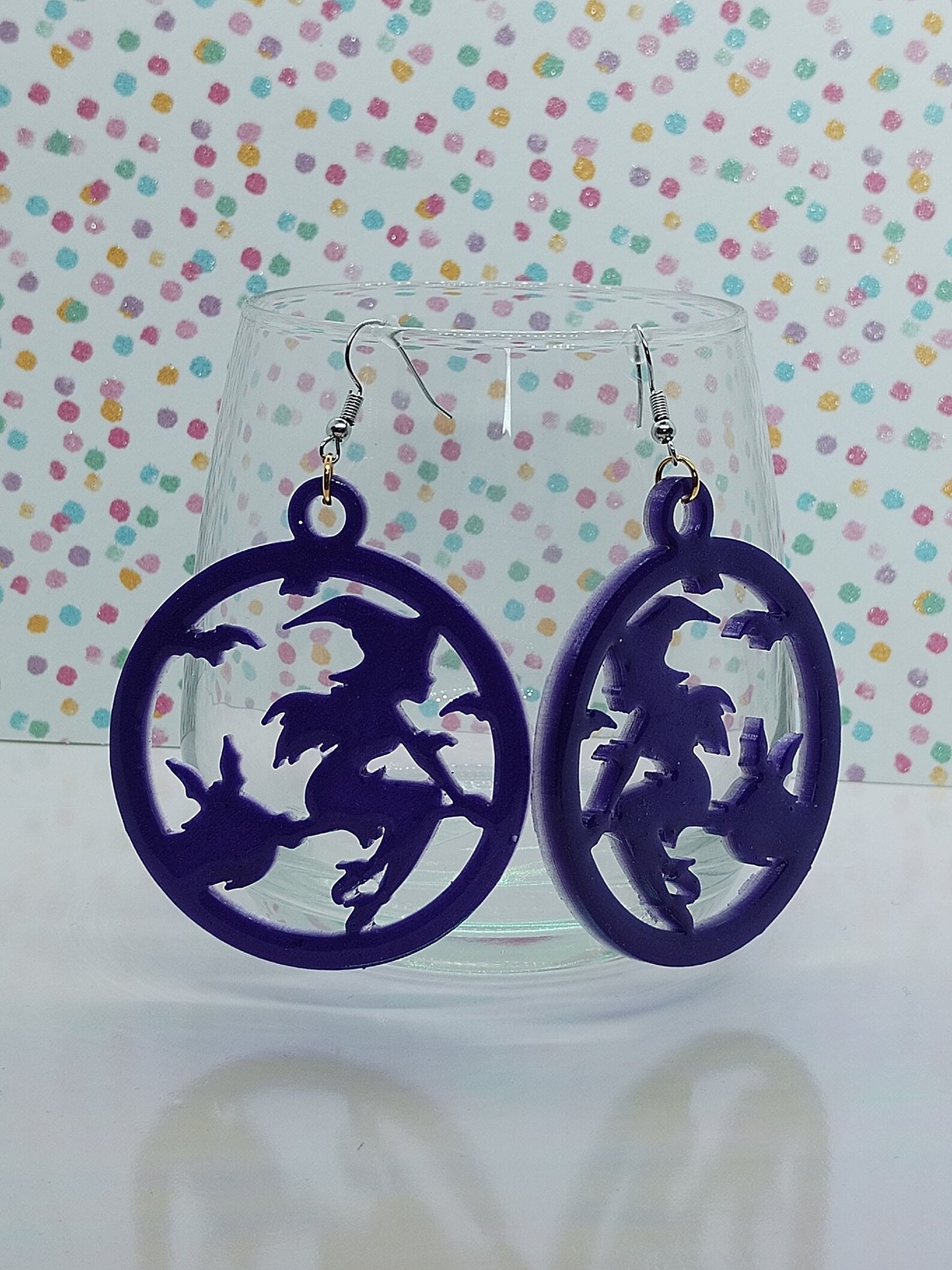 Boucles d’oreilles witch violette