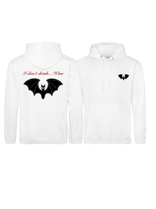 Sweat à capuche blanc Bat unisexe
