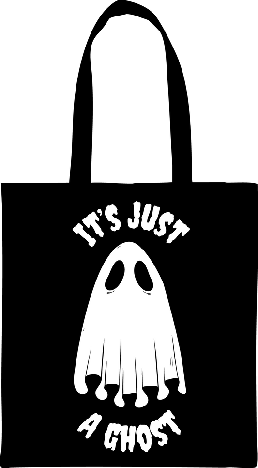 Tote Bag Noir Ghost Coton